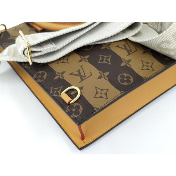 Sac plat Messenger 2 Way Monogram Stripe Reverse Brown - Picture 3 of 8